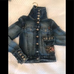 Foxy Jeans denim jacket  embroidered! Beautiful!